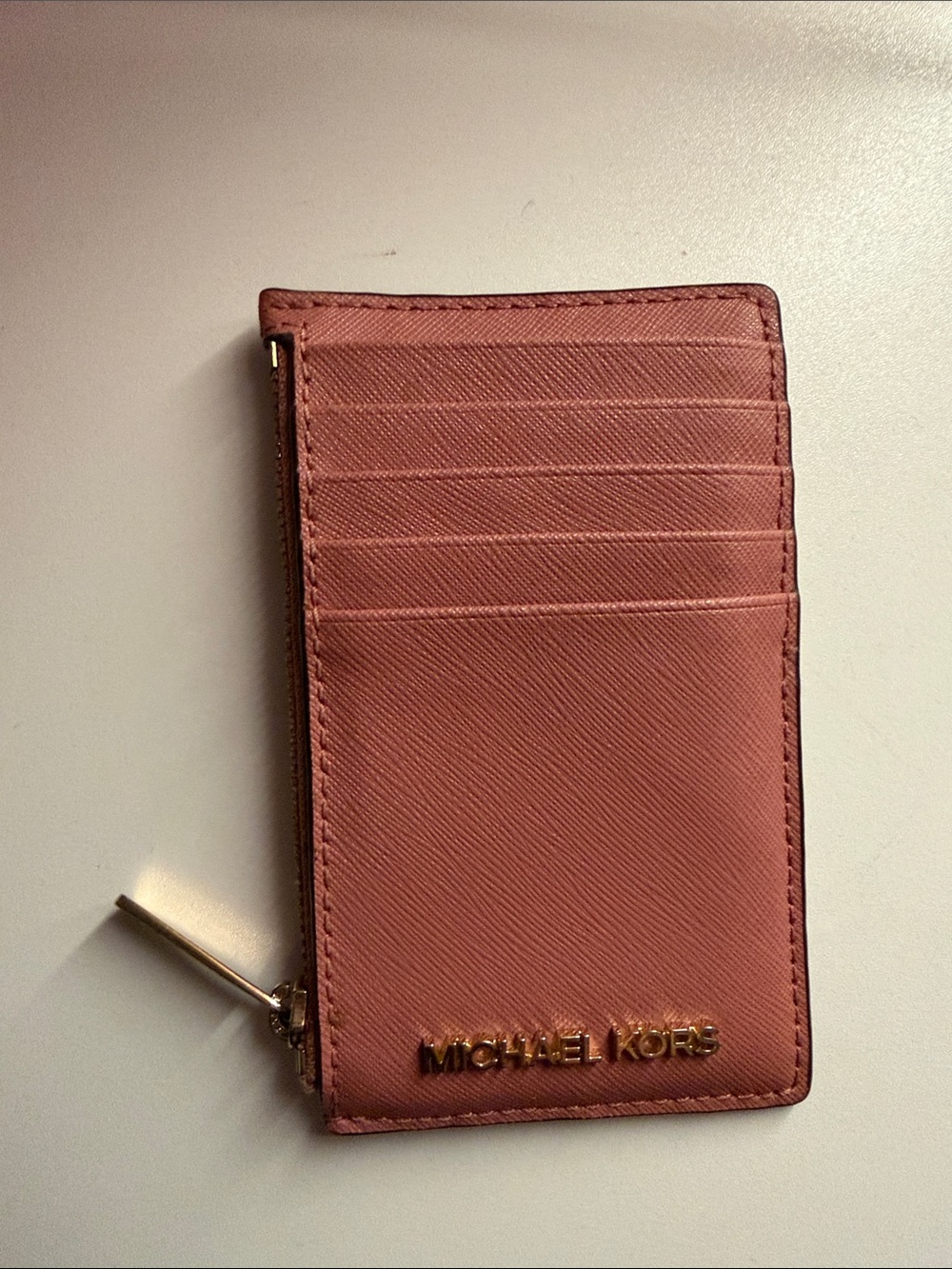 Michael Kors Rose Pink Leather Wallet with Gold Logo
